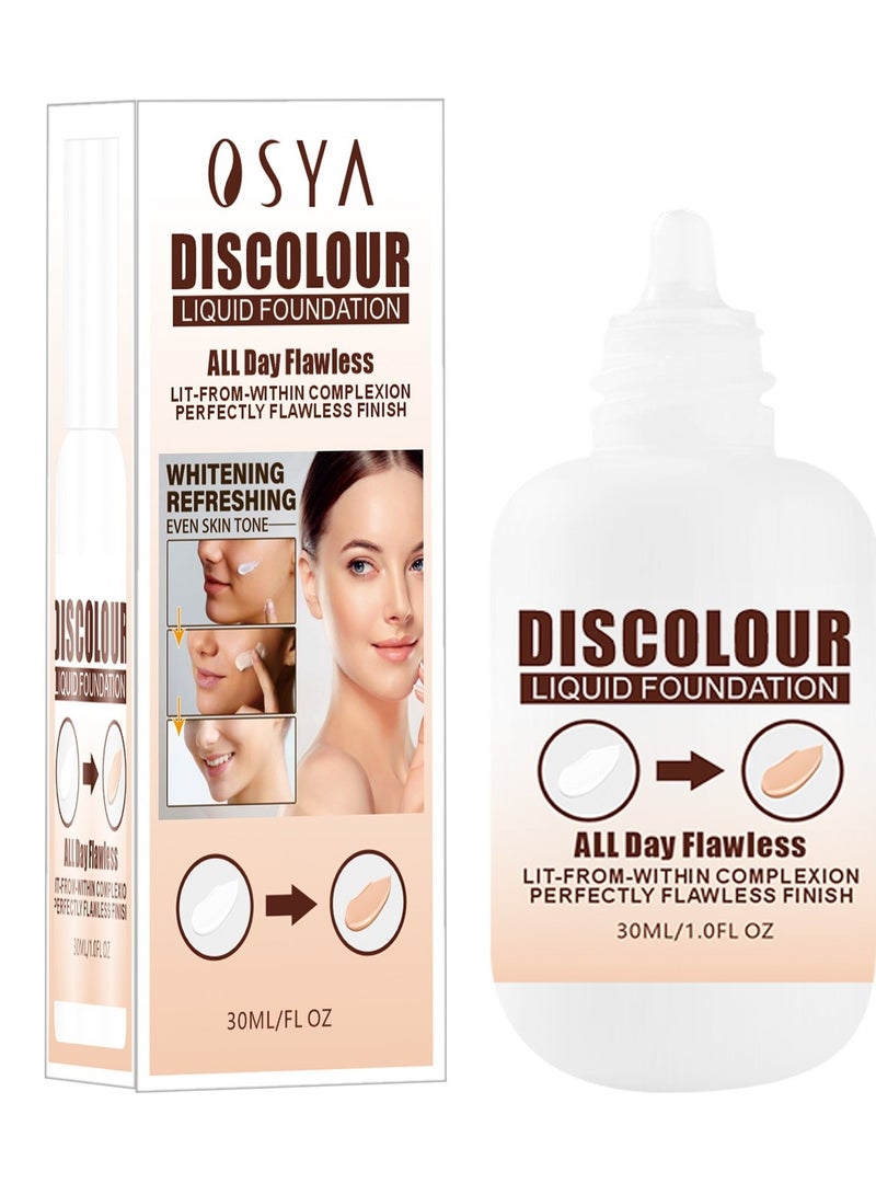 BEAUTY PLUS فFoundation يتغير لونه، مكياج فFoundation خالي من العيوب طوال اليوم، كريم فFoundation، فFoundation سائل، 30 مل، SPF 15، خفيف الوزن، خالي من العطور، لون بشرة دافئ - Image 2