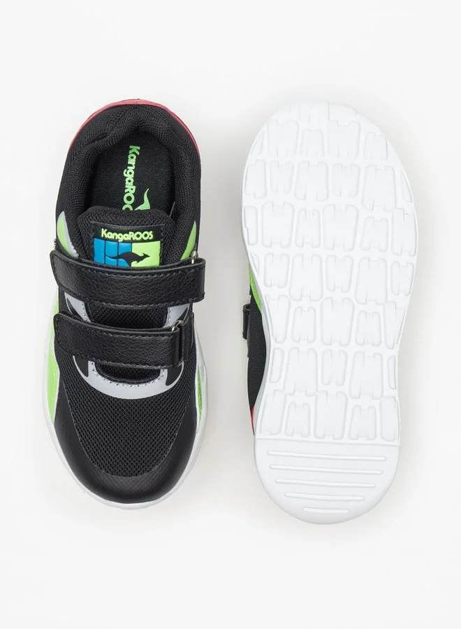كانغاروس Boys' Textured Sports Shoes with Hook and Loop Closure