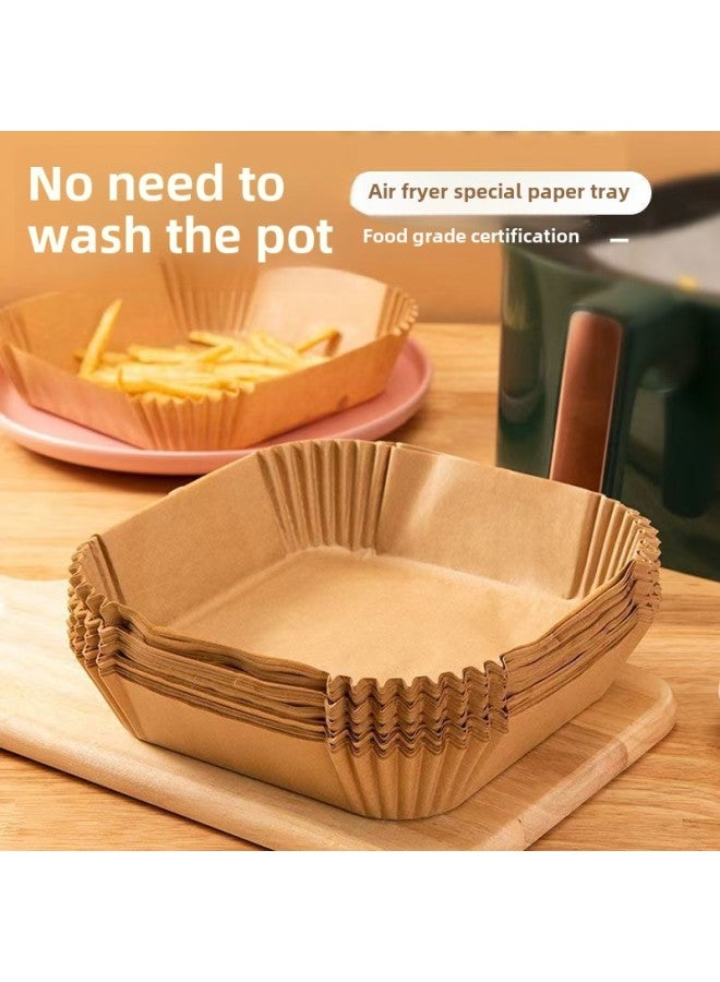 Extra Large Air Fryer Special Paper Square Round Paper Tray Silicone Oil Paper Baking Household Oil Absorbing Paper Food Paper Pad-Specifications:Large Square  Opp Bag - Image 2