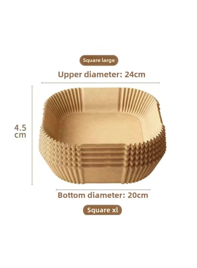 Extra Large Air Fryer Special Paper Square Round Paper Tray Silicone Oil Paper Baking Household Oil Absorbing Paper Food Paper Pad-Specifications:Large Square  Opp Bag - Image 1