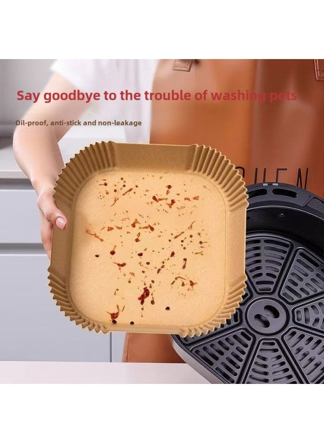 Extra Large Air Fryer Special Paper Square Round Paper Tray Silicone Oil Paper Baking Household Oil Absorbing Paper Food Paper Pad-Specifications:Large Square  Opp Bag - Image 5