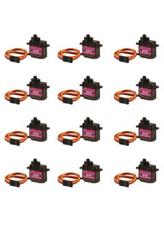12Pcs Mg90S Servo Micro 180° 9G Servo Motor Geared Micro Servo Motor 9G Smart Robot Compatible With Raspberry Pi Project Car Helicopter Airplane Boat (Control Angle 180)