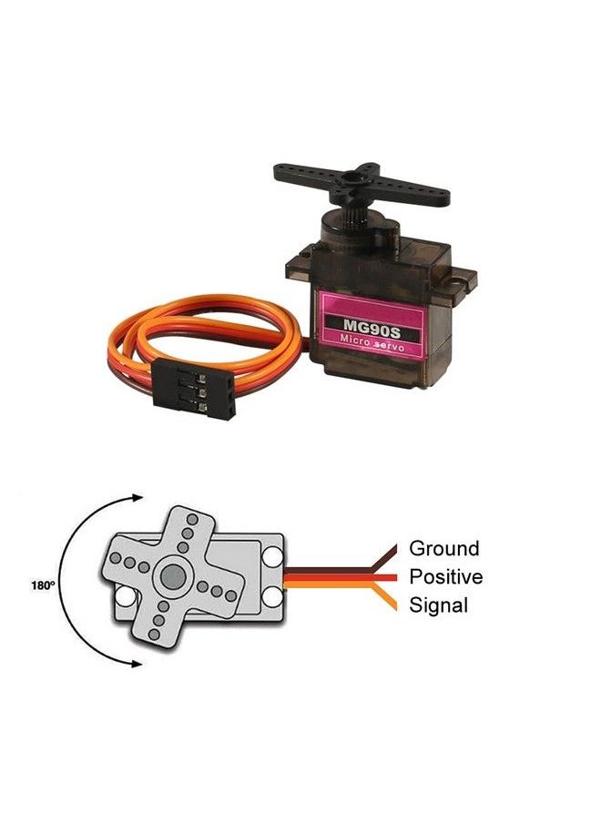 Generic - 12Pcs Mg90S Servo Micro 180° 9G Servo Motor Geared Micro Servo Motor 9G Smart Robot Compatible With Raspberry Pi Project Car Helicopter Airplane Boat (Control Angle 180) - Image 1