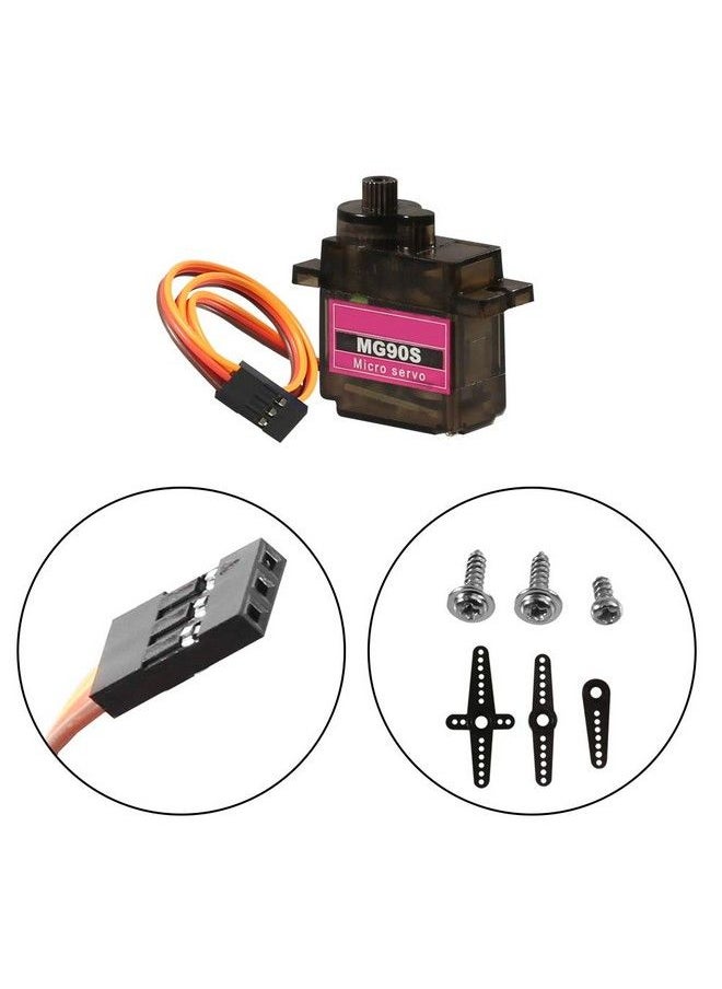 Generic - 12Pcs Mg90S Servo Micro 180° 9G Servo Motor Geared Micro Servo Motor 9G Smart Robot Compatible With Raspberry Pi Project Car Helicopter Airplane Boat (Control Angle 180) - Image 1