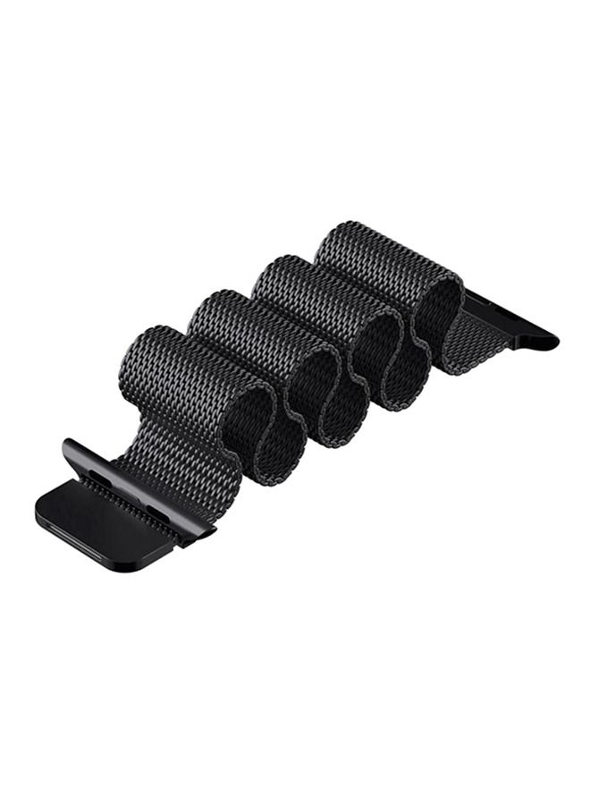 Milanese Stainless Steel Wrist Band For Apple Watch 42/44 mm Black - Image 3