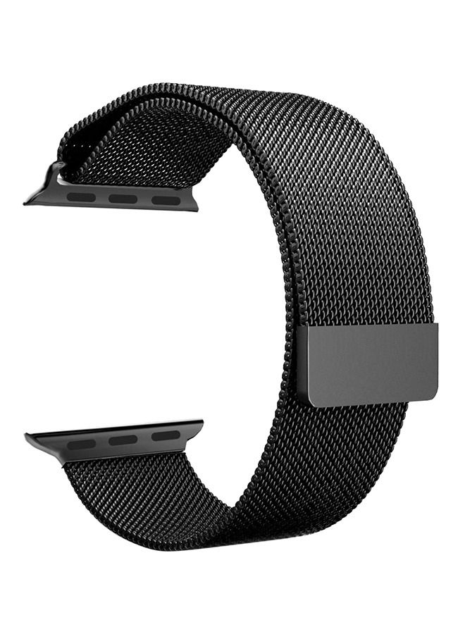 Milanese Stainless Steel Wrist Band For Apple Watch 42/44 mm Black - Image 1