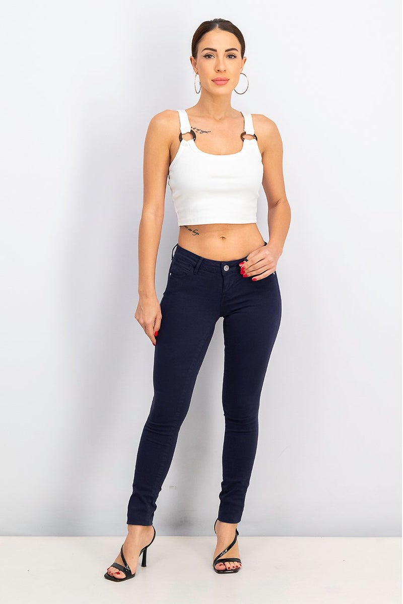 GUESS Women Plain Ultra Skinny Low Jeggings, Navy Blue - Image 4