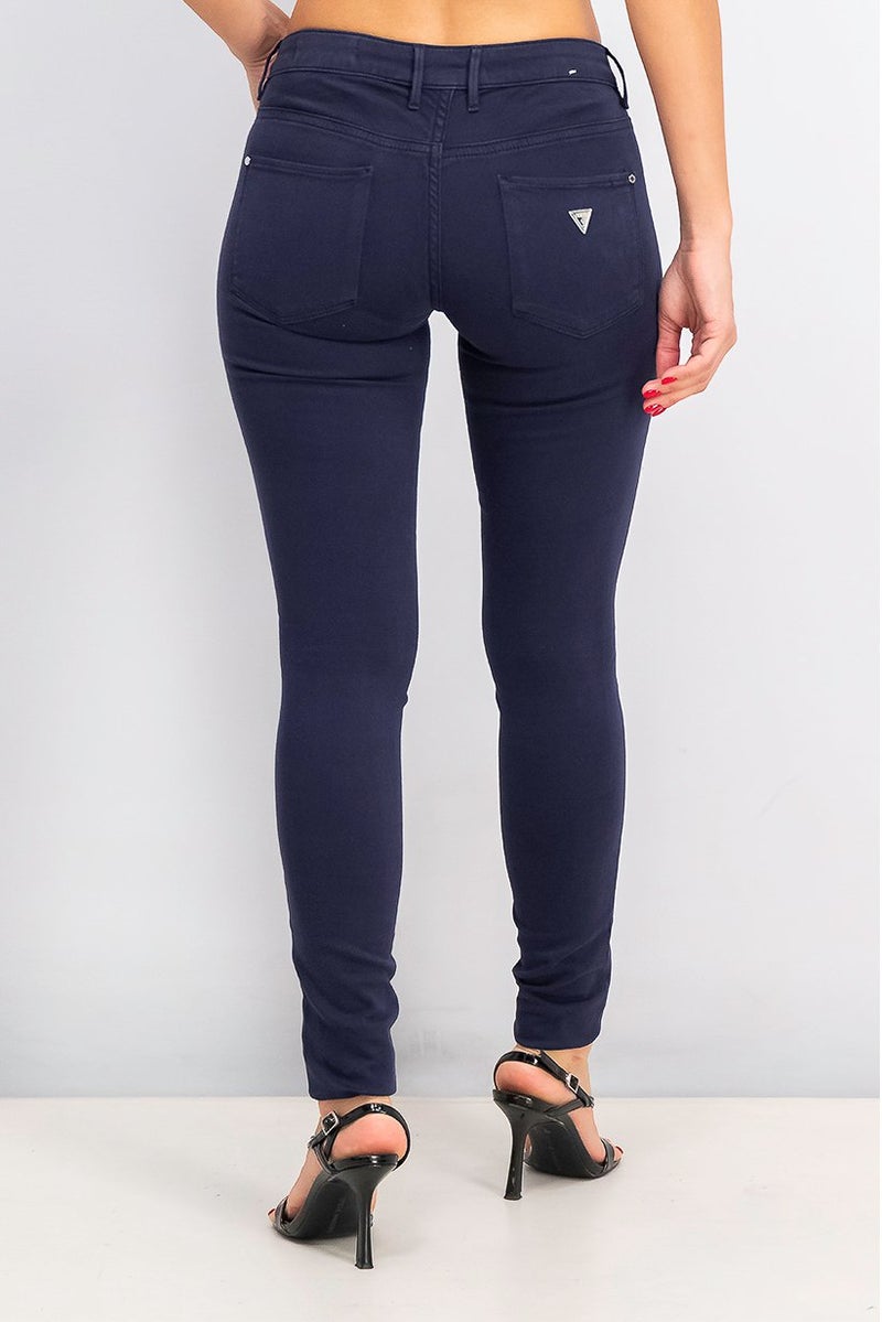 GUESS Women Plain Ultra Skinny Low Jeggings, Navy Blue - Image 2