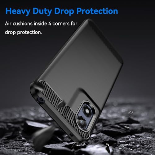 Osophter for Moto G Play 2024 Case: with 2pcs Screen Protector Shock-Absorption Flexible TPU Rubber Protective Cover for Motorola Moto G Play 2024(Black) - Image 4