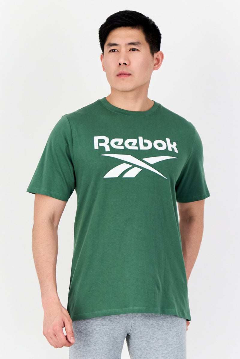 Reebok تي شيرت رياضي للرجال بأكمام قصيرة، خارجي، أخضر - Image 1