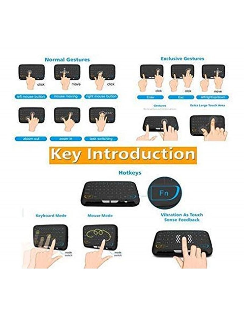 Generic - 2.4GHz Mini Wireless Keyboard and Touchpad Mouse Combos H18 Rechargeable Remote Control for Google Android Smart TV Box PC Linux HTPC IPTV XBMC Windows - Image 1