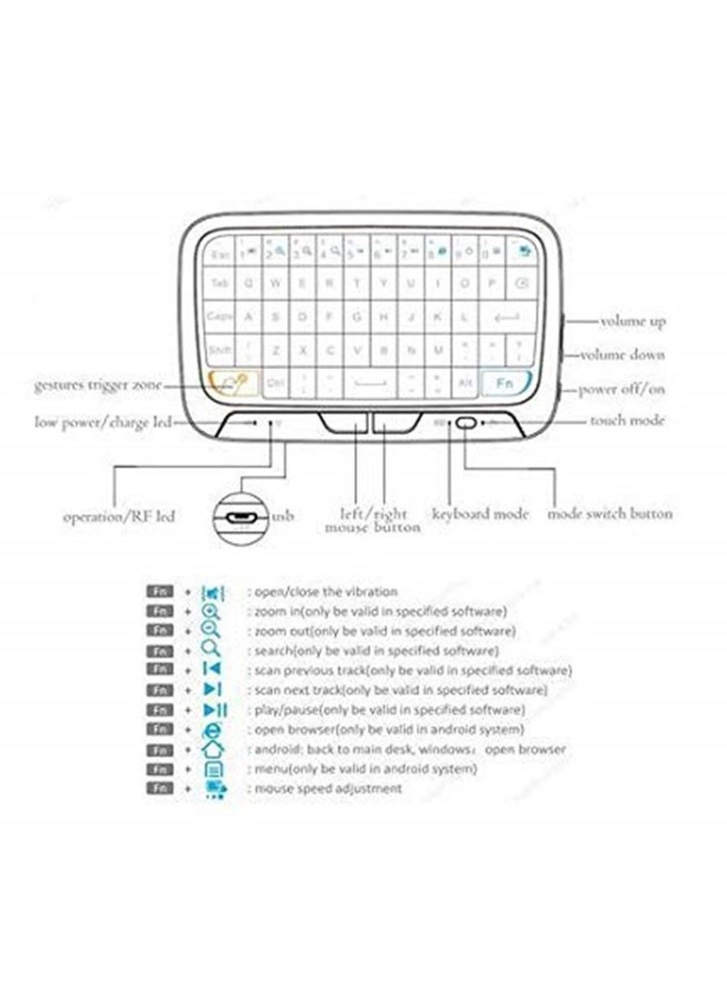 Generic - 2.4GHz Mini Wireless Keyboard and Touchpad Mouse Combos H18 Rechargeable Remote Control for Google Android Smart TV Box PC Linux HTPC IPTV XBMC Windows - Image 1