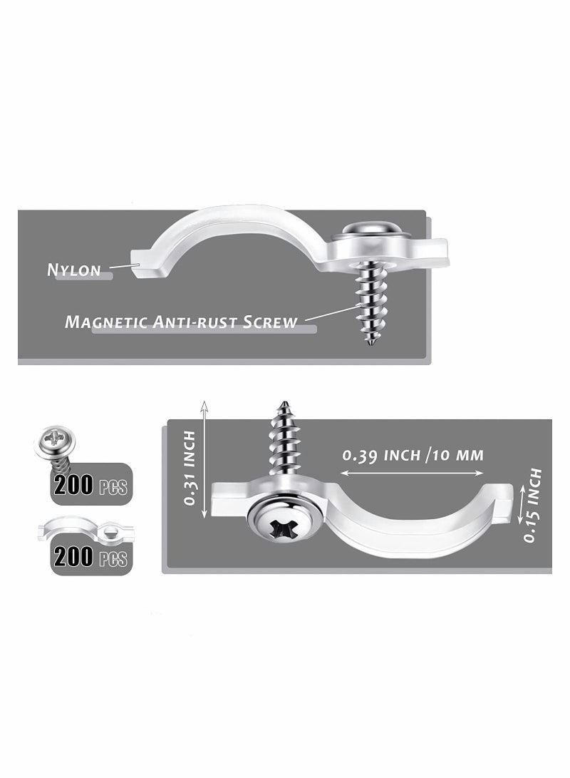 Y&D Strip Light Mounting Brackets with Screws Sets Waterproof Led Holder 200 Pack LED Clips Included Ideal for 10 mm Wide Lights Bedroom Strips  - Image 4