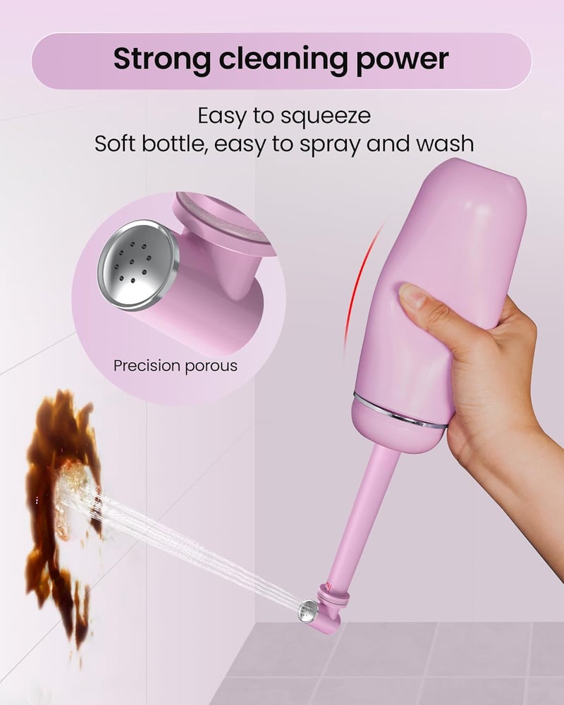 Redsack Portable Bidet for Travel & Camping - Manual Squeeze Handheld Peri Bottle for Feminine Hygiene, 3 Leak-Proof Seals, Extendable Sprayer with Rotating Nozzle for Men & Women (Light Purple, General) - Image 4