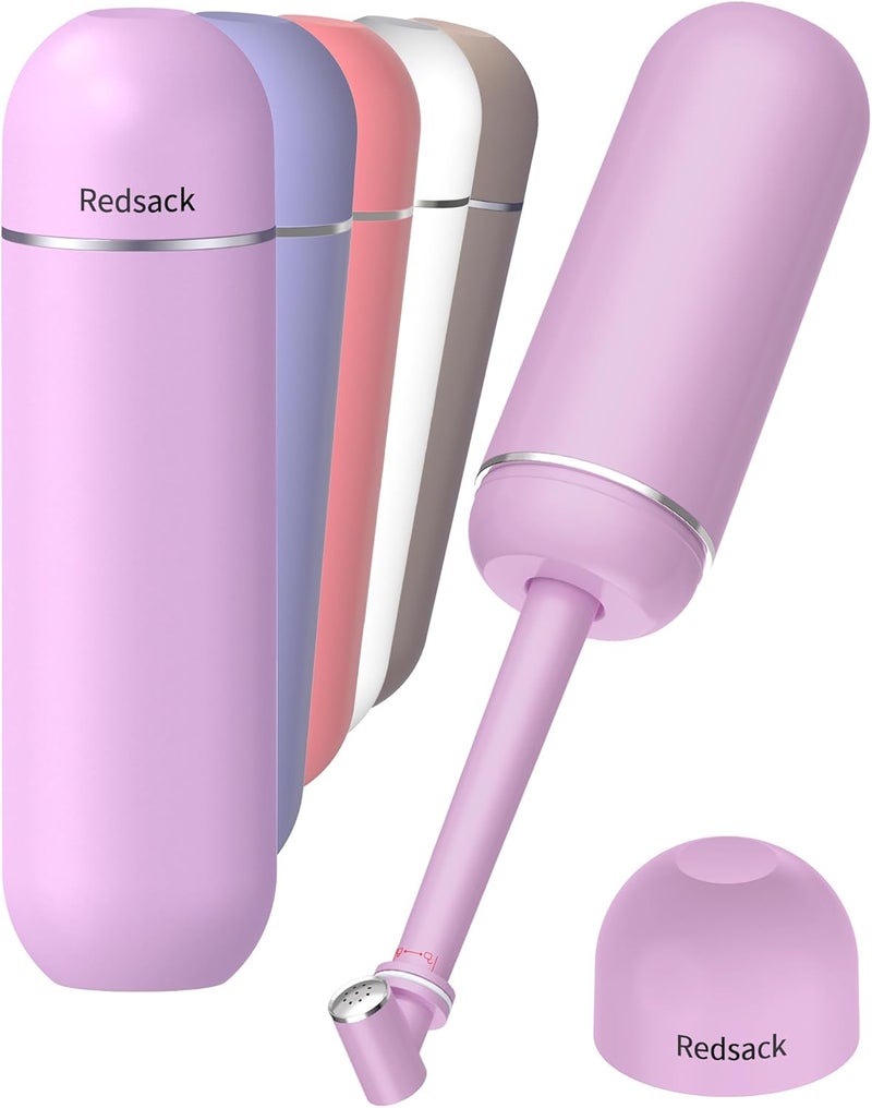 Redsack Portable Bidet for Travel & Camping - Manual Squeeze Handheld Peri Bottle for Feminine Hygiene, 3 Leak-Proof Seals, Extendable Sprayer with Rotating Nozzle for Men & Women (Light Purple, General) - Image 1
