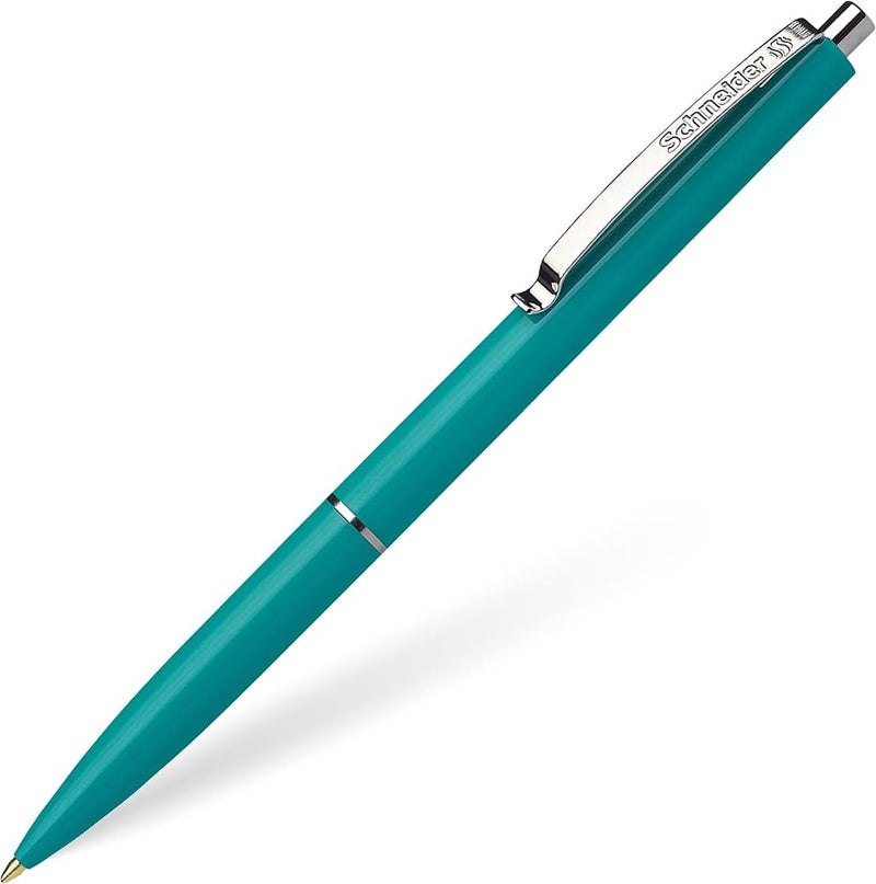 شنايدر قلم حبر دوار قابل للسحب من Schneider K 15، خط غير قابل للمحو، سمك خط M، لون الحبر أخضر، عبوة تحتوي على 20 قلمًا - Image 1