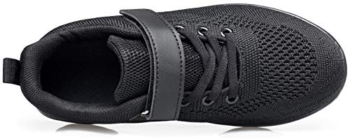 Anlarach Kids Toddler Shoes Boys Girls Athletic Running Shoes Air Cushion Sneakers for Toddler 6 allblack - Image 5
