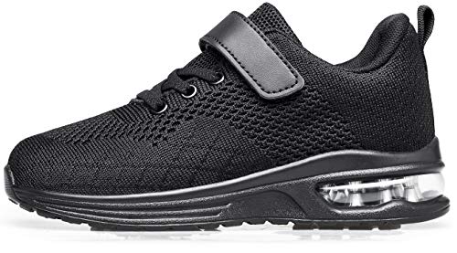 Anlarach Kids Toddler Shoes Boys Girls Athletic Running Shoes Air Cushion Sneakers for Toddler 6 allblack - Image 1