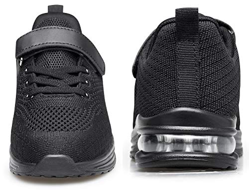 Anlarach Kids Toddler Shoes Boys Girls Athletic Running Shoes Air Cushion Sneakers for Toddler 6 allblack - Image 2