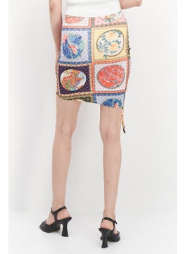 LASULA Women Allover Mini Skirts, Blue Combo  - Image 3