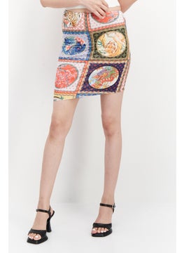LASULA Women Allover Mini Skirts, Blue Combo  - Image 1