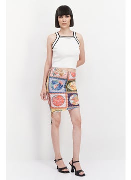 LASULA Women Allover Mini Skirts, Blue Combo  - Image 4