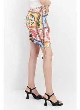LASULA Women Allover Mini Skirts, Blue Combo  - Image 2