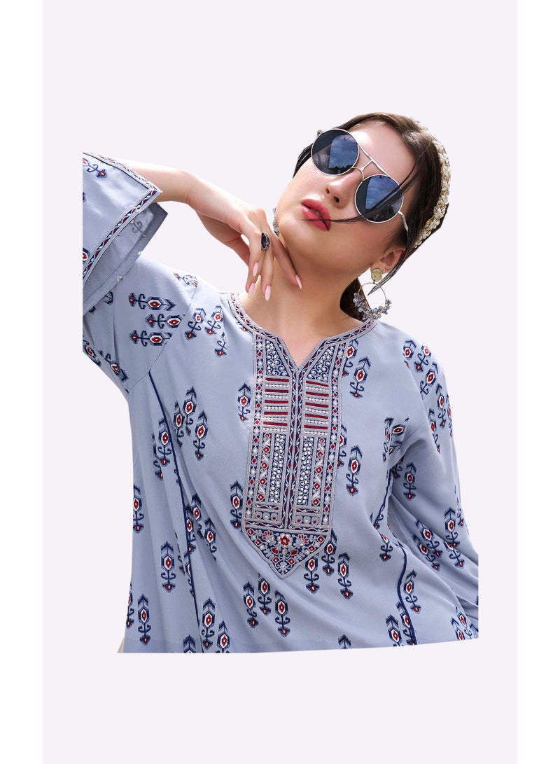 Sara Arabia Casual Print Jalabiya - Image 2