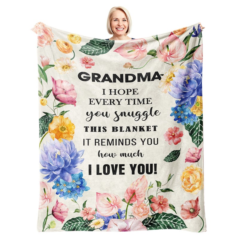 Xutapy Xutapy Grandma Gifts Blanket 60x50  Best Gifts for Grandma  Great Grandma Birthday Gifts  Grandma Gifts from Grandchildren  Gigi Gifts for Grandma  Nana Gifts  to My Grandmother Gift Ideas  - Image 1
