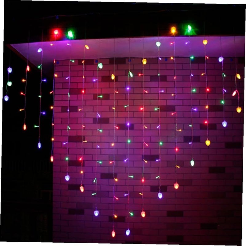 Colorful Heart Shape LED Curtain String Lights Romantic Wedding Party Decor - Image 3