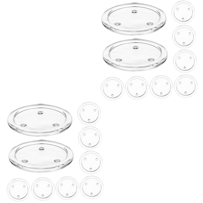 2 Sets 10 Pcs Glass Candle Holders And Tray For Vanity Jewelry Storage Wedding Home Decor - Image 2