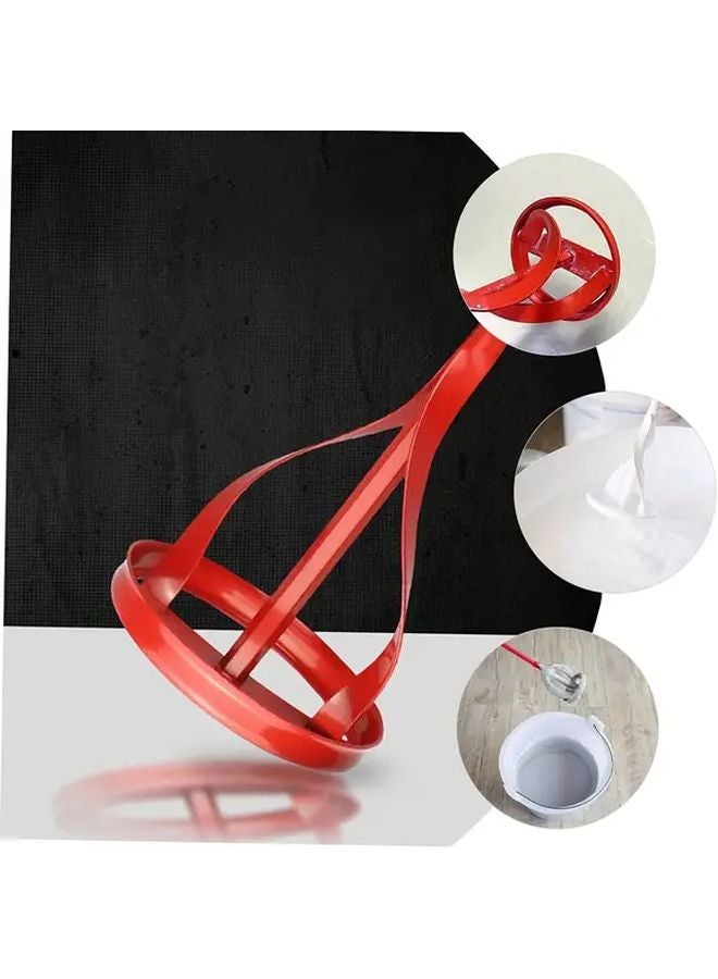 Red Heavy Duty Manual Mixer with Hex Shaft for Paint Plaster Grout Mortar - Image 5