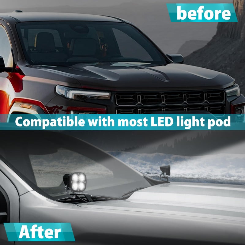 TECHPICCO Ditch Light Bracket Fit for Chevy Colorado/GMC Canyon 2023 2024 2025 2026 LED Light Mount Brackets Compatible with Chevy Colorado/GMC Canyon Accessories 2023+ - Image 4