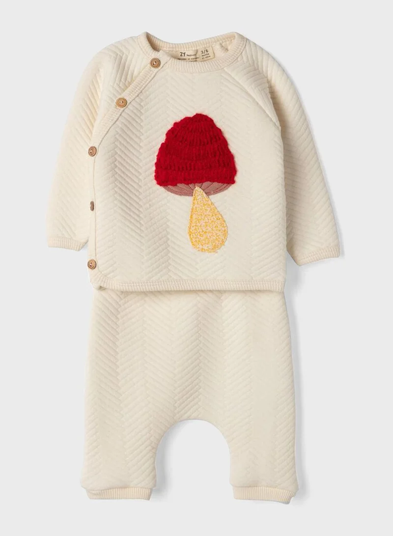 Zippy Infant Mushroom Sweatshirt + Pyjama Set
