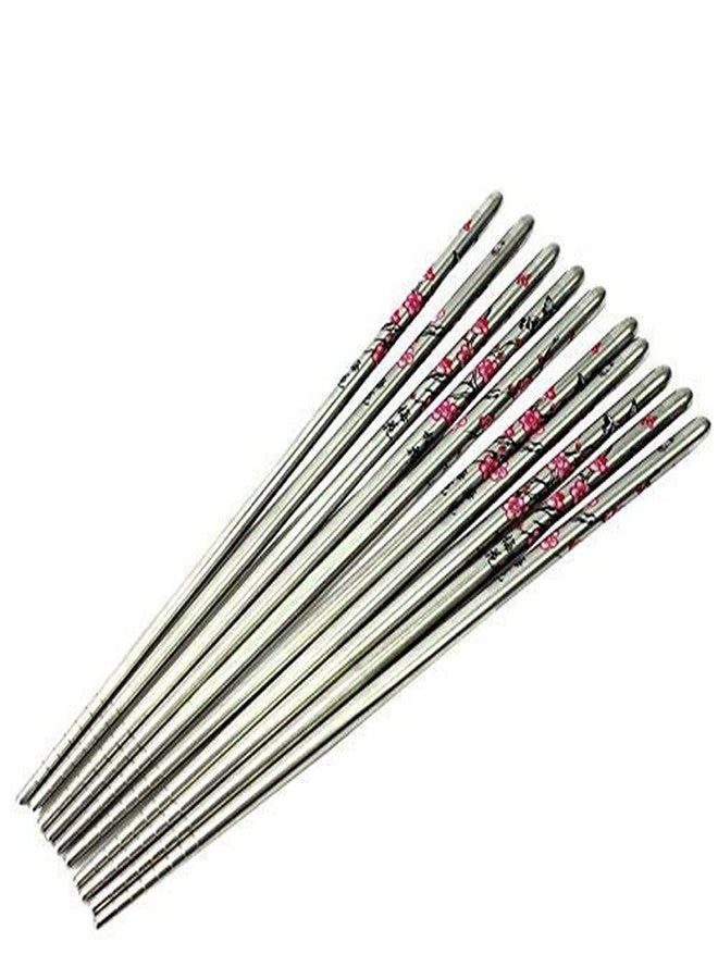 Swami Enterprise Steel Korean Chopsticks ,Metal Stainless Steel Chopsticks , Lightweight Easy 5 Pairs Reusable Metal Stainless Steel Chopsticks - Image 5