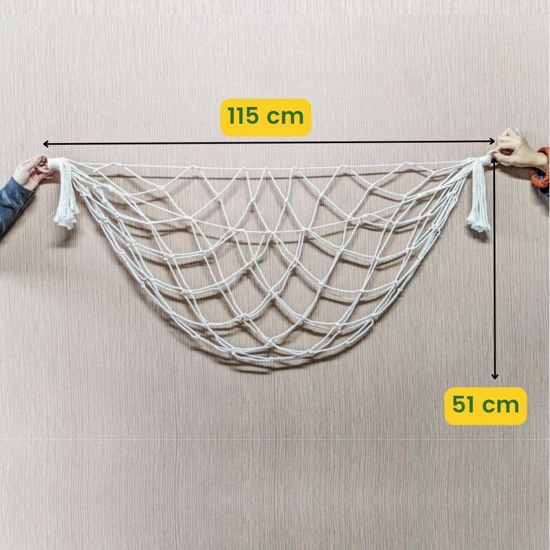 ecofynd ecofynd Stuffed Animal Toy Hammock Hanging Cotton Organizer Storage for Soft Toys Boho Large Corner Plush Toys Net Holder for Nursery Kids Play Room Bedroom Kid Room BH012  - Image 5
