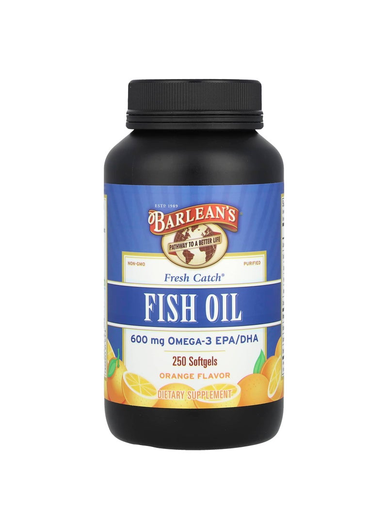 Fresh Catch®, Fish Oil, Omega-3 EPA/DHA, Orange, 250 Softgels (300 mg per Softgel)