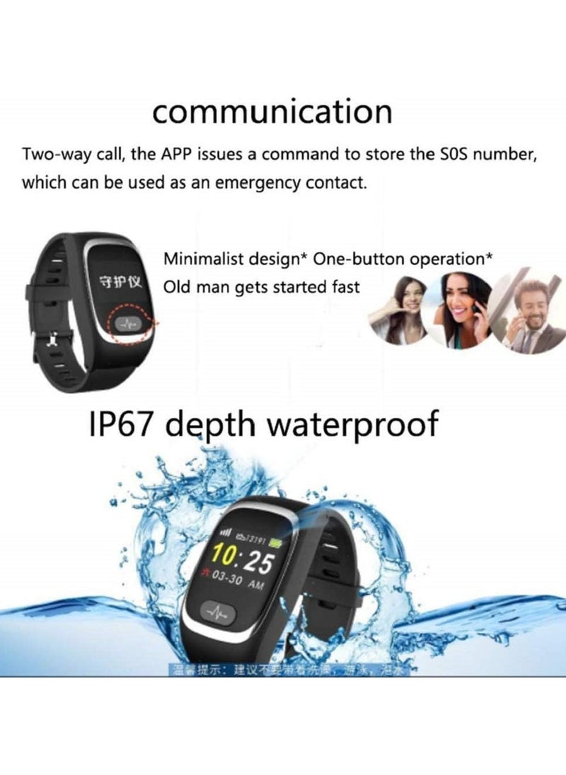 AROAQ - L16 Smart Watch for Seniors, or GPS Watch Phone Tracker with Anti-Lost SOS Call Location Finder Pedometer Real Tracking App Support Android IOS - Image 1