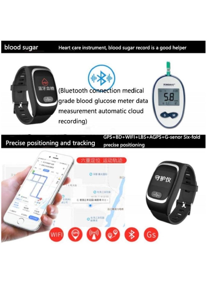 AROAQ - L16 Smart Watch for Seniors, or GPS Watch Phone Tracker with Anti-Lost SOS Call Location Finder Pedometer Real Tracking App Support Android IOS - Image 1
