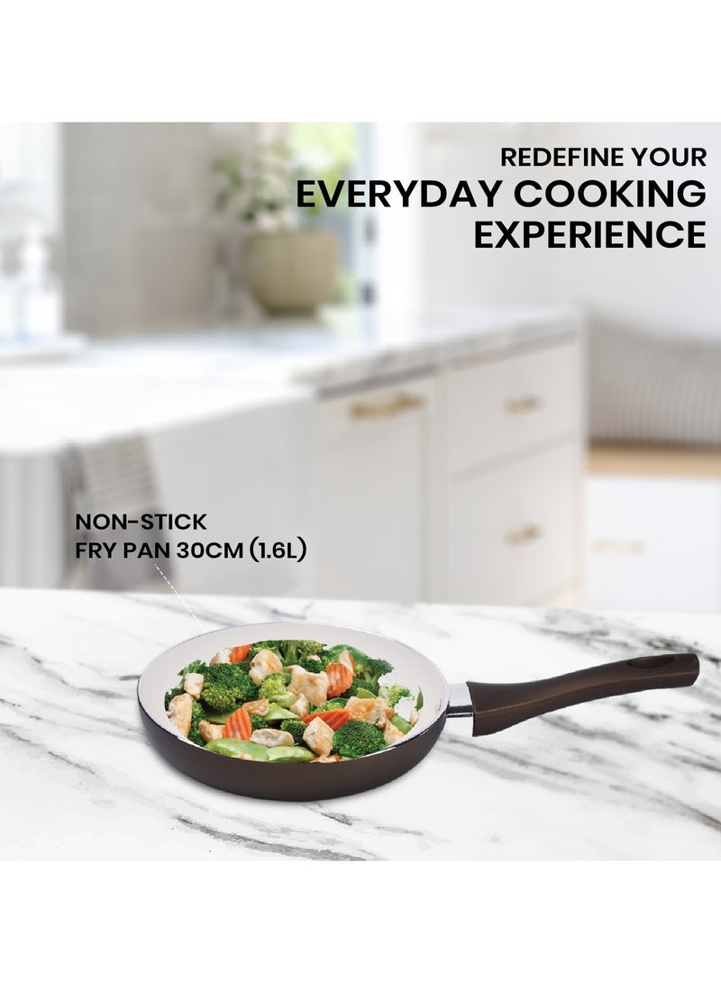 Sweet Home Ceramic Frying Pan Set - 22 CM | PFOA Free, Oven Safe, Induction Compatible, Dishwasher Safe, Grey/Cream  - Image 5