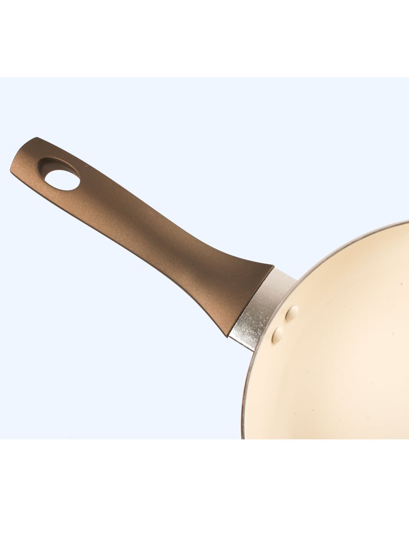Sweet Home Ceramic Frying Pan Set - 22 CM | PFOA Free, Oven Safe, Induction Compatible, Dishwasher Safe, Grey/Cream  - Image 2