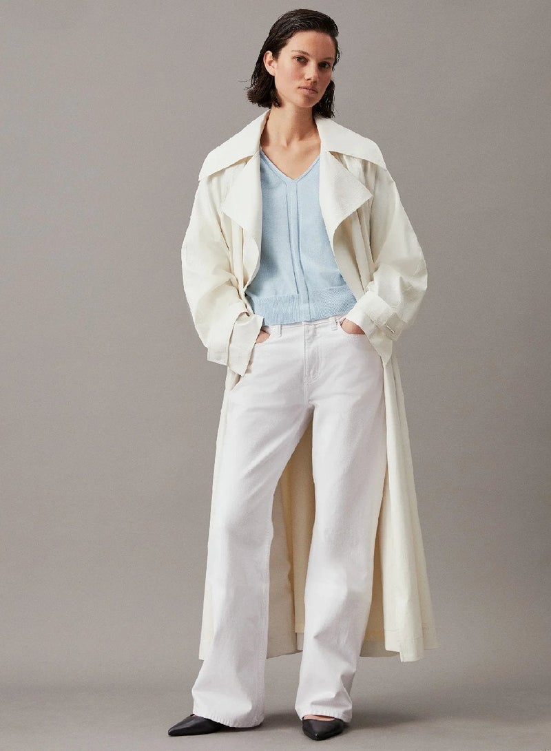 كالفن كلاين بلوزة من الحرير والقطن بقصة ضيقة - Image 5