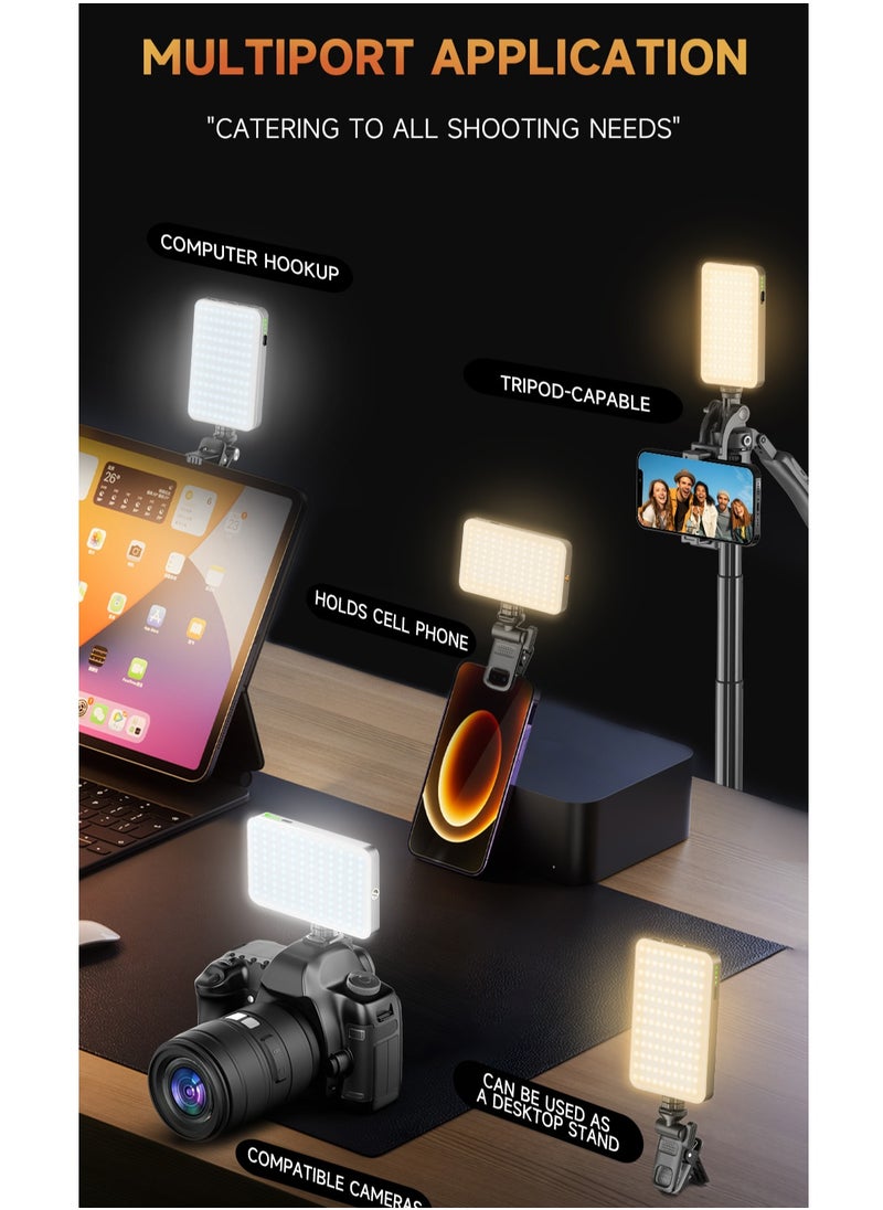 General Photography Fill Light 120 LED 3000mAh , Selfie Light USB Rechargeable for Photo  Video with Front Back Clip for Phones Laptops Makeup TikTok Stream  - Image 1