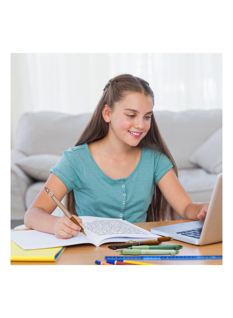 KASTWAVE 8Pcs Retractable Erasable Gel Pens,  Cute Bear Gel Ink Pen 0.5mm Black and Blue Ink Pens with Rubber Eraser on the End, Smooth Writing for Note Taking Planner Crossword Puzzles - Image 5