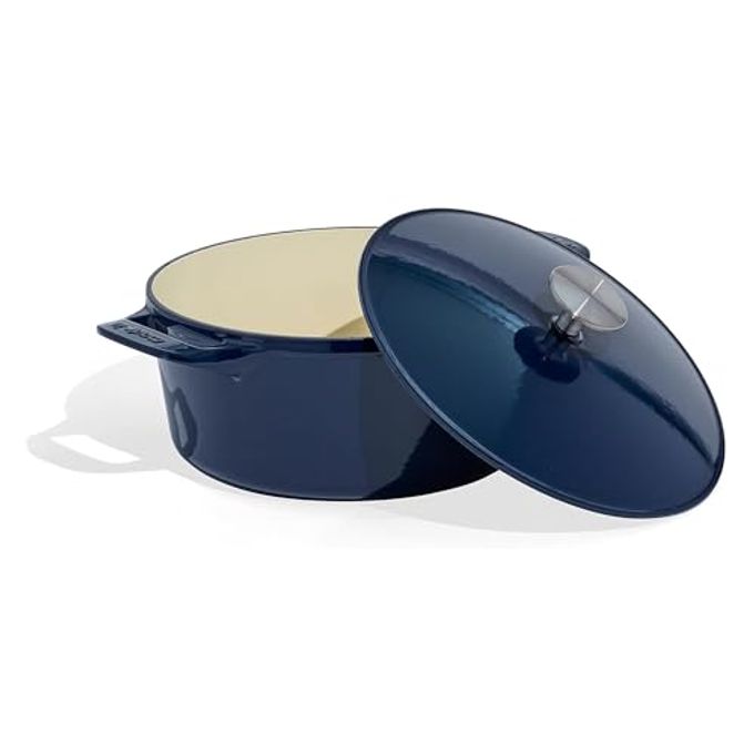 Madein Made In Cookware | Dutch Oven 5.5 Quart (Blue) | Enameled Cast Iron | Exceptional Heat Retention & Durability | Professional Cookware | Crafted In France | Induction Compatible - Image 1