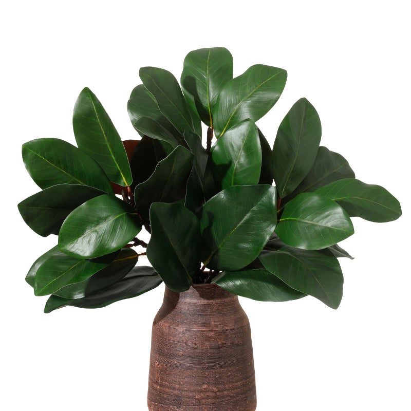 dallisten 3 Pcs Artificial Magnolia Leaves Branches, 20 Inch Realistic Faux Magnolia Stems Greenery Twigs for Vase, Home, Office, Farmhouse, Wedding and Table Decorations (Green) - Image 1