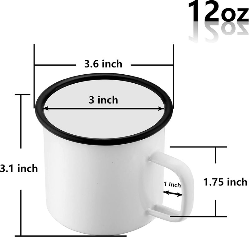 TeamFar TeamFar Coffee Mug Set of 6 12 oz Enamel Mug White Tea Camp Drinking Cups Mugs Vintage for Camping Picnic Home Use Non Toxic  Portable Classic Design  Easy Clean - Image 2