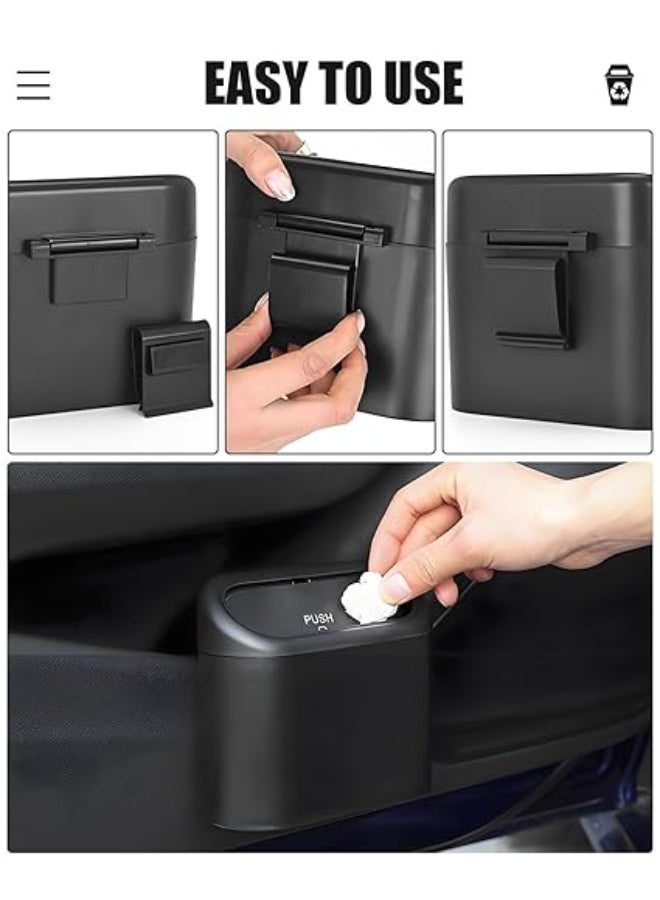 Generic Car Trash Can– Mini Automotive Garbage Bin with Lid Hanging Design for back seat door Compact Vehicle Trash Container for Cars SUVs Trucks RVs  - Image 2