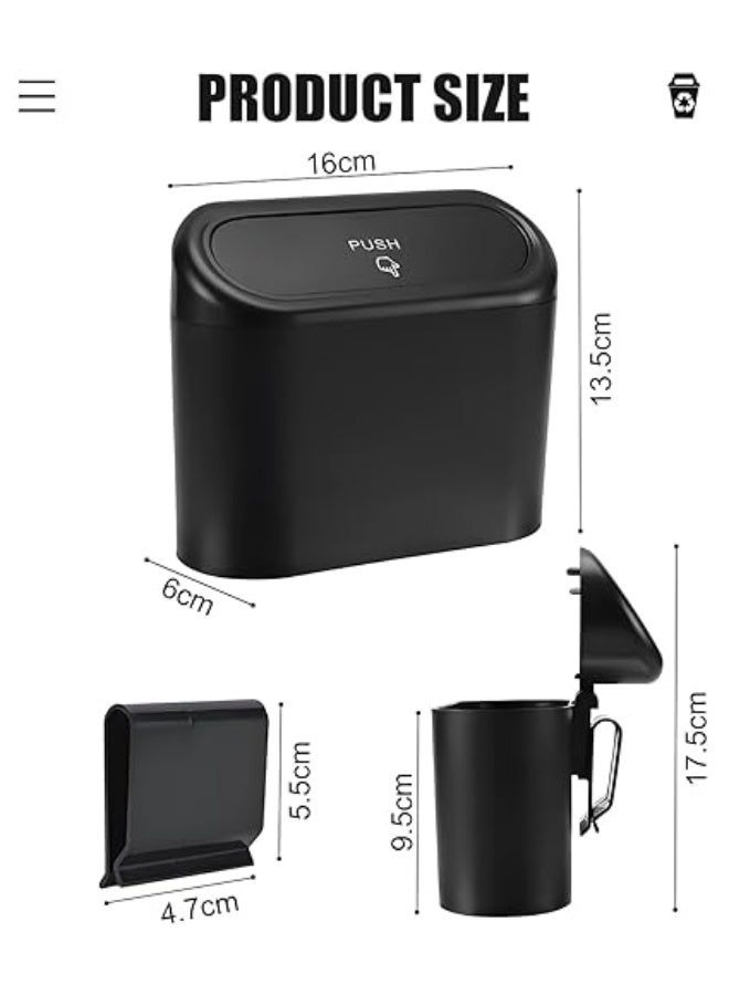 Generic Car Trash Can– Mini Automotive Garbage Bin with Lid Hanging Design for back seat door Compact Vehicle Trash Container for Cars SUVs Trucks RVs  - Image 1
