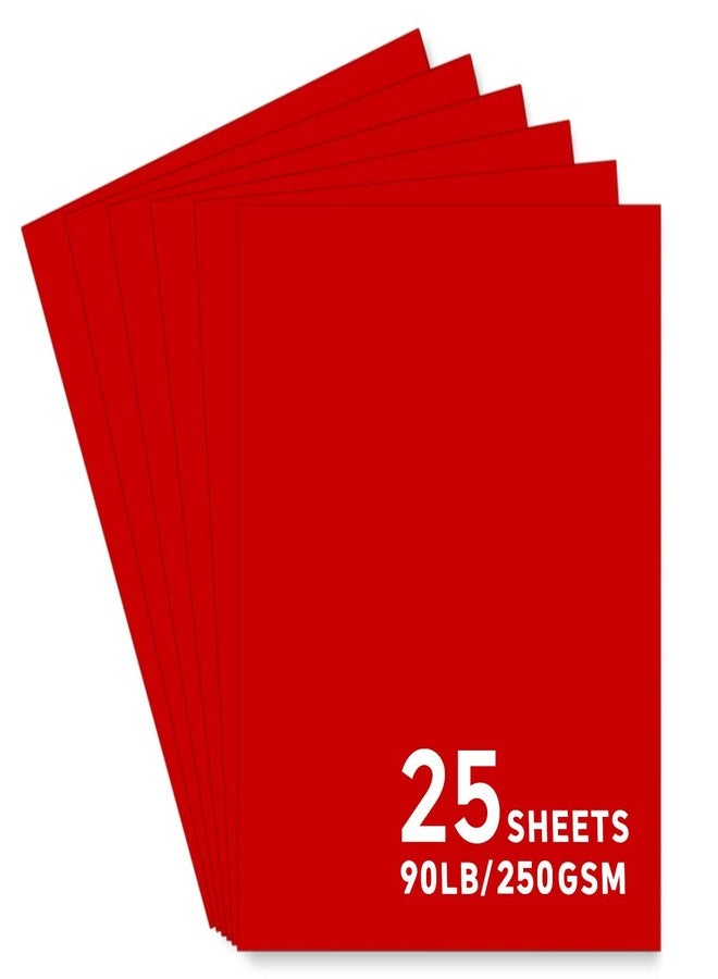 Bonmiy 25Sheets Red Cardstock Paper, 8.5 x 11 Card stock for Cricut, Thick Construction Paper for Card Making, Scrapbooking, Craft 90 lb / 250 gsm - Image 1
